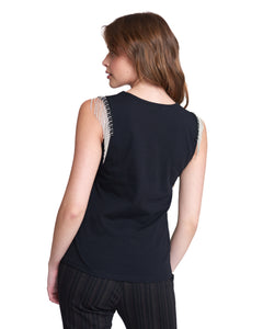 top with rhinestone details